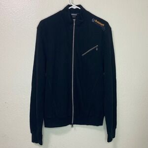 Belstaff Mens Black Full Zip Logo Cotton Fleece Jacket Motorcycle Collection